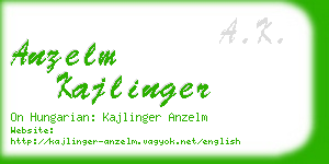 anzelm kajlinger business card